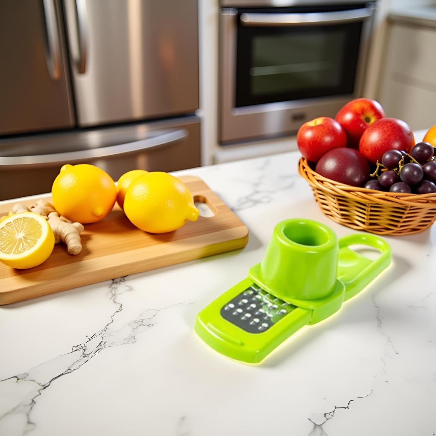 Green Multifunction Ginger Grater Tool Mini Grater Nutmeg Grinder Garlic, Kitchen Manual Fruit Vegetable Nuts Chopper Grinder Garlic Presses Kitchen Utensils and Gadgets ﻿