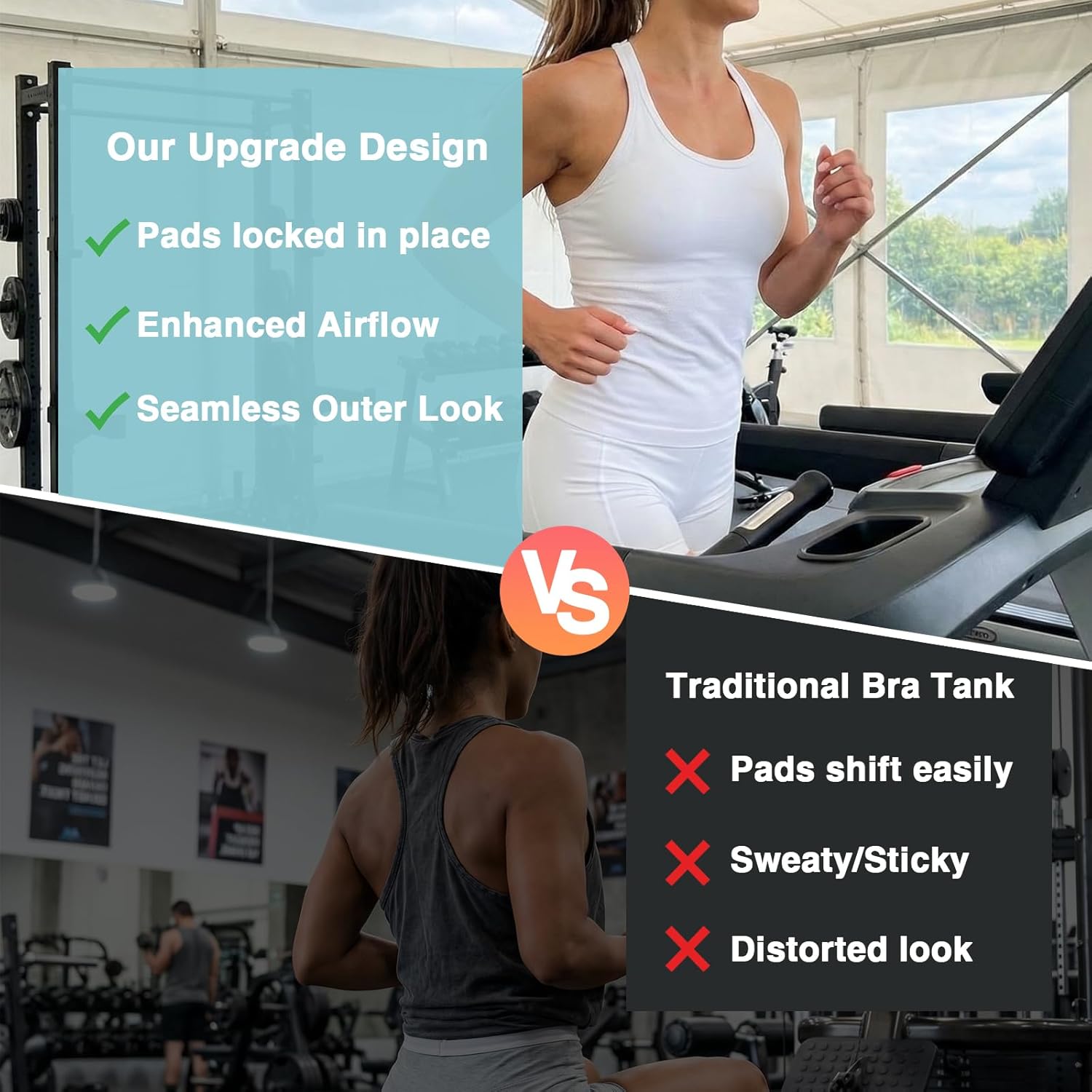 DINNAPE Workout Tank Tops for Women with Built in Bra,Sleeveless Seamless Racerback Athletic Shirts Gym Tank Tops for Running - Image 3