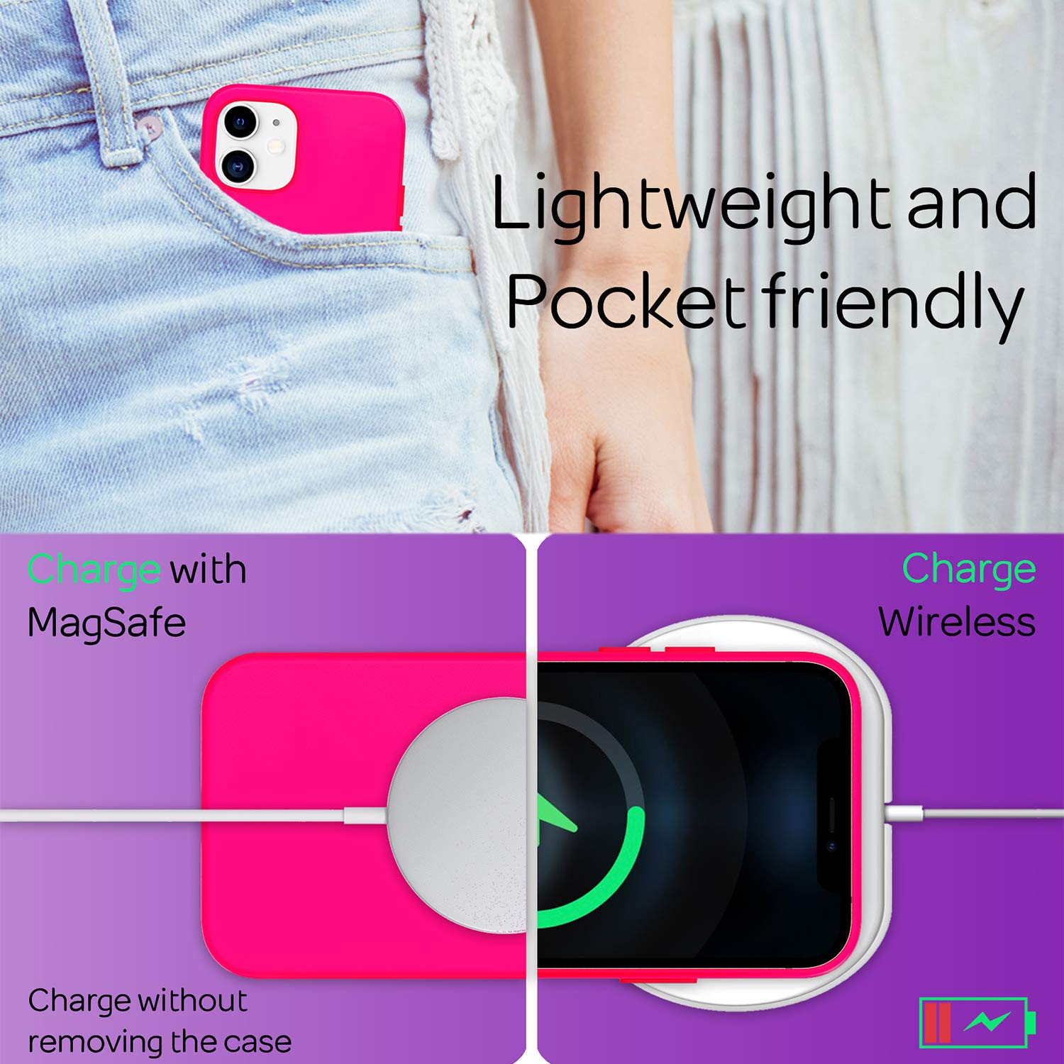 NALIA Custodia In Silicone Morbido Per IPhone 12 Pro Max, Rosa Neon - Antiurto, Antimacchia, Con Rivestimento In Microfibra - 3