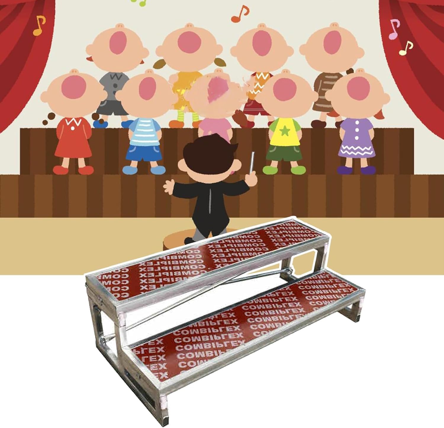 VUIKLCty Heavy-duty Portable Choir Risers, Suitable For Choir Performances And Group Photographs 128 Cm