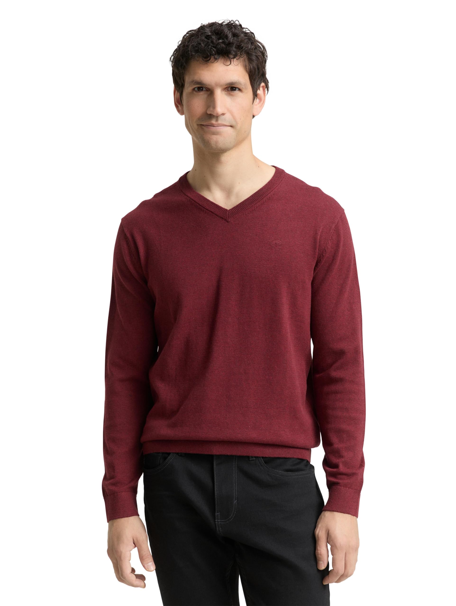 TOM TAILOR Herren 1039811 Strickpullover mit V-Ausschnitt