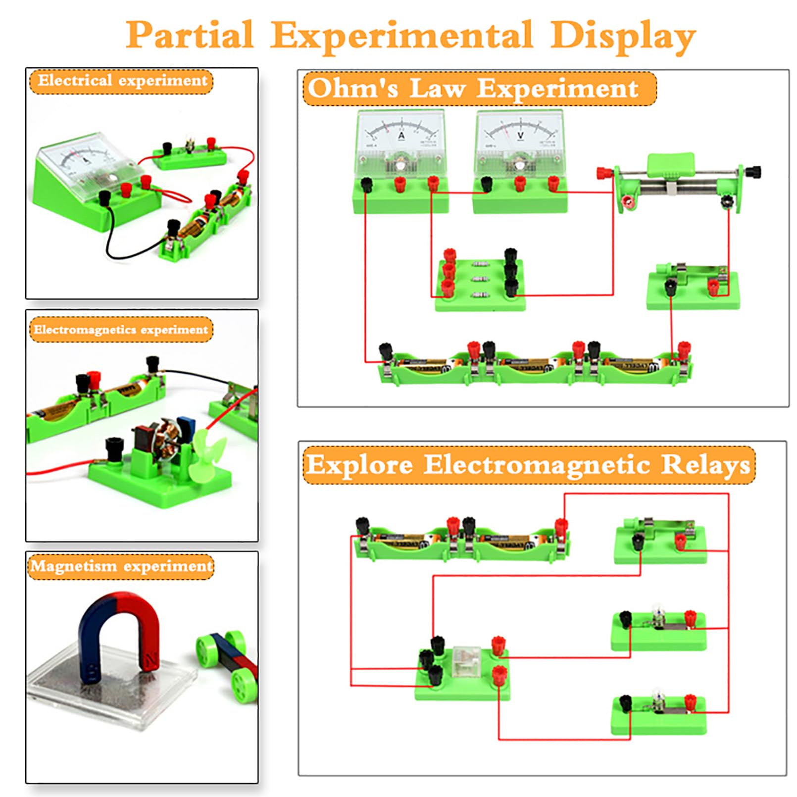 Kit di esperimenti Scienziati Bambini,Kit educativi Scienze per Principiante Imparare Elettricite e Magnetismo Circuiti di Base giochi kit esplorazione ai laboratori scientifici,Stem