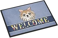 Vista 61 de Caroline's Treasures BB1449JMAT - Tapete de bienvenida de carlino negro, 24 x 36 pulgadas, tapete azul para puerta delantera, para interiores