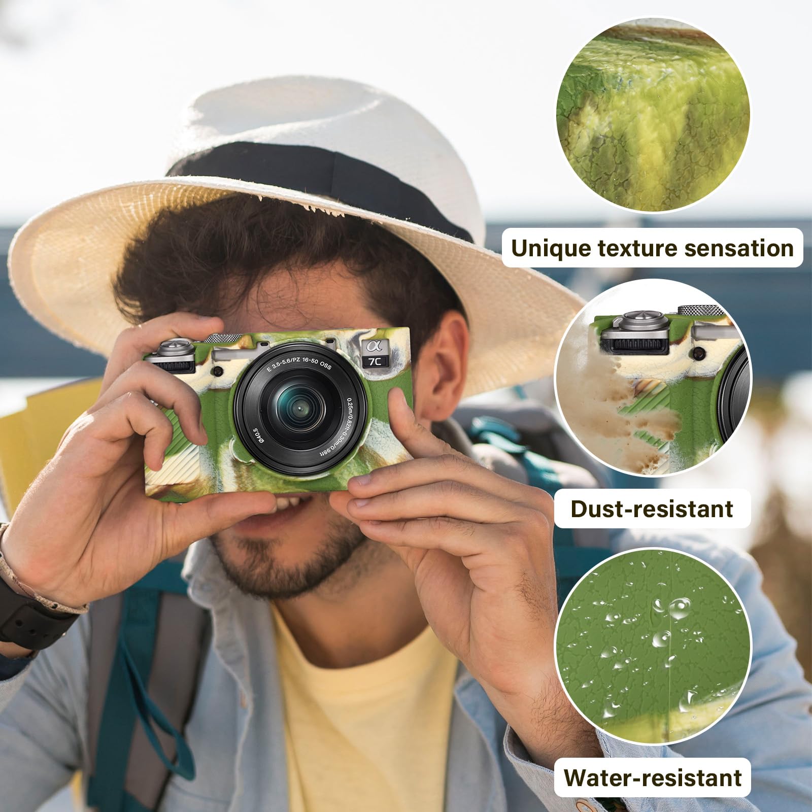 A7CM2 Kit d'accessoires pour appareil photo Sony Alpha 7C II - Coque de protection en silicone - Bleu - Avec protection d'écran LCD - 2 lots - 1 coque de griffe