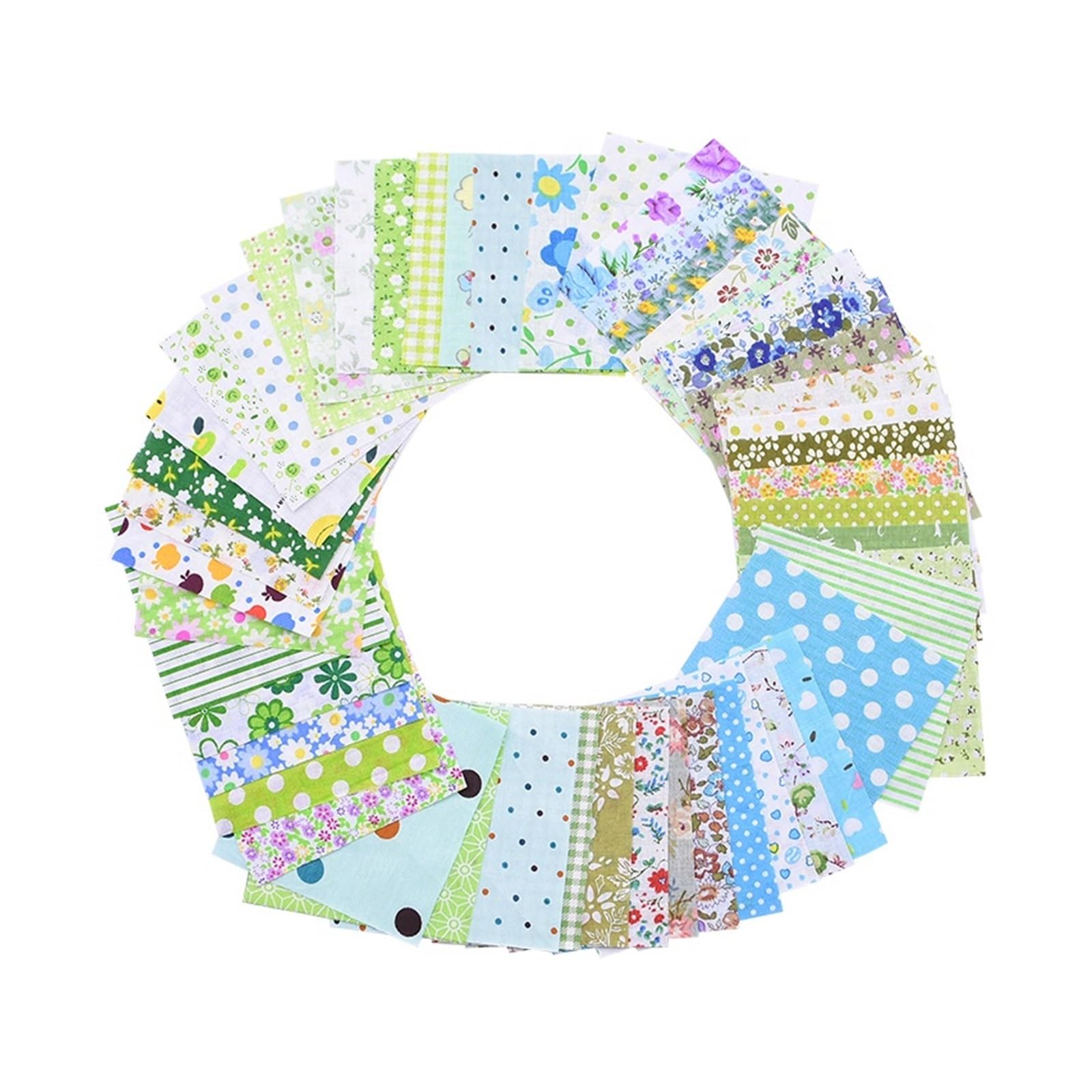 50 pezzi 10x10 cm stile misto quadrato patchwork tessuto di cotone panno cucito fai da te tessuti con stampa floreale(B03)