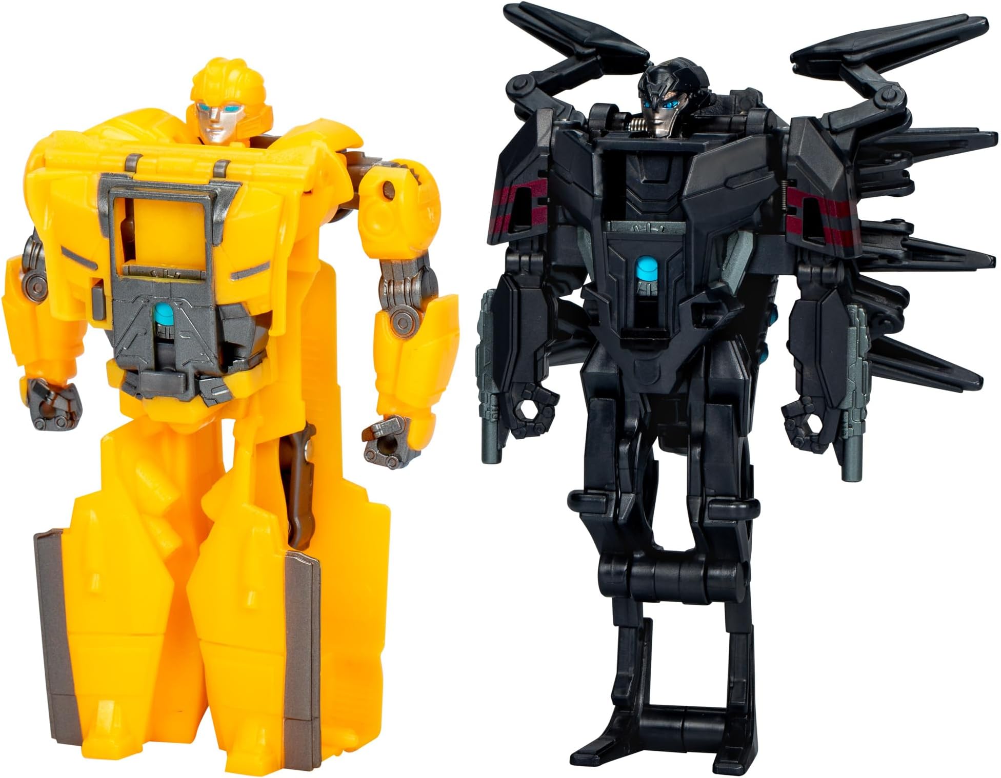 One Cog Changer Bumblebee (B-127) & Airachnid, 4-Inch Robot Action Figures, Interactive Toys for Boys & Girls Ages 6 and Up