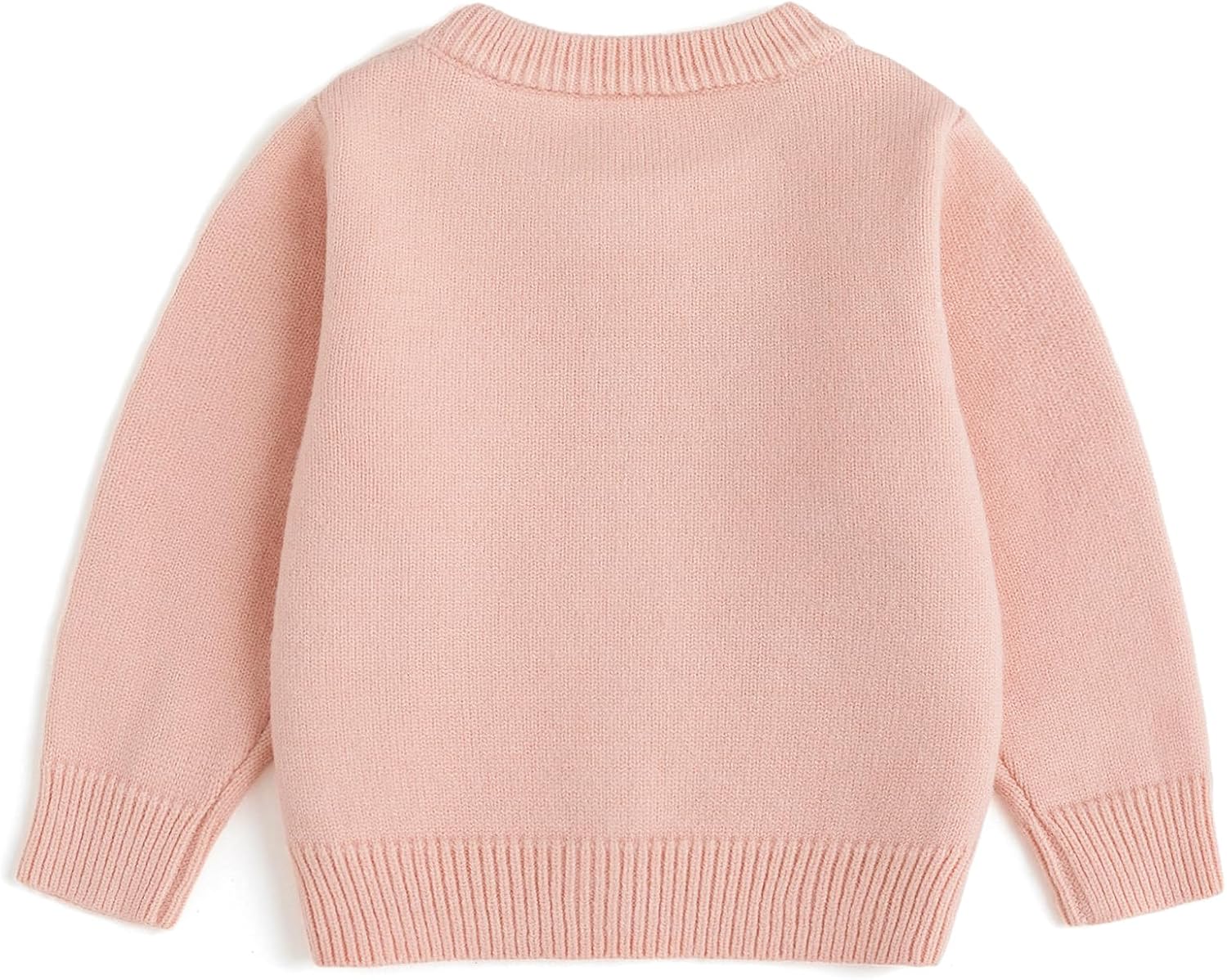 Curipeer Toddler Girl Cardigan Baby Knit Sweater Long Sleeve Button Closure with Pockets - Image 3