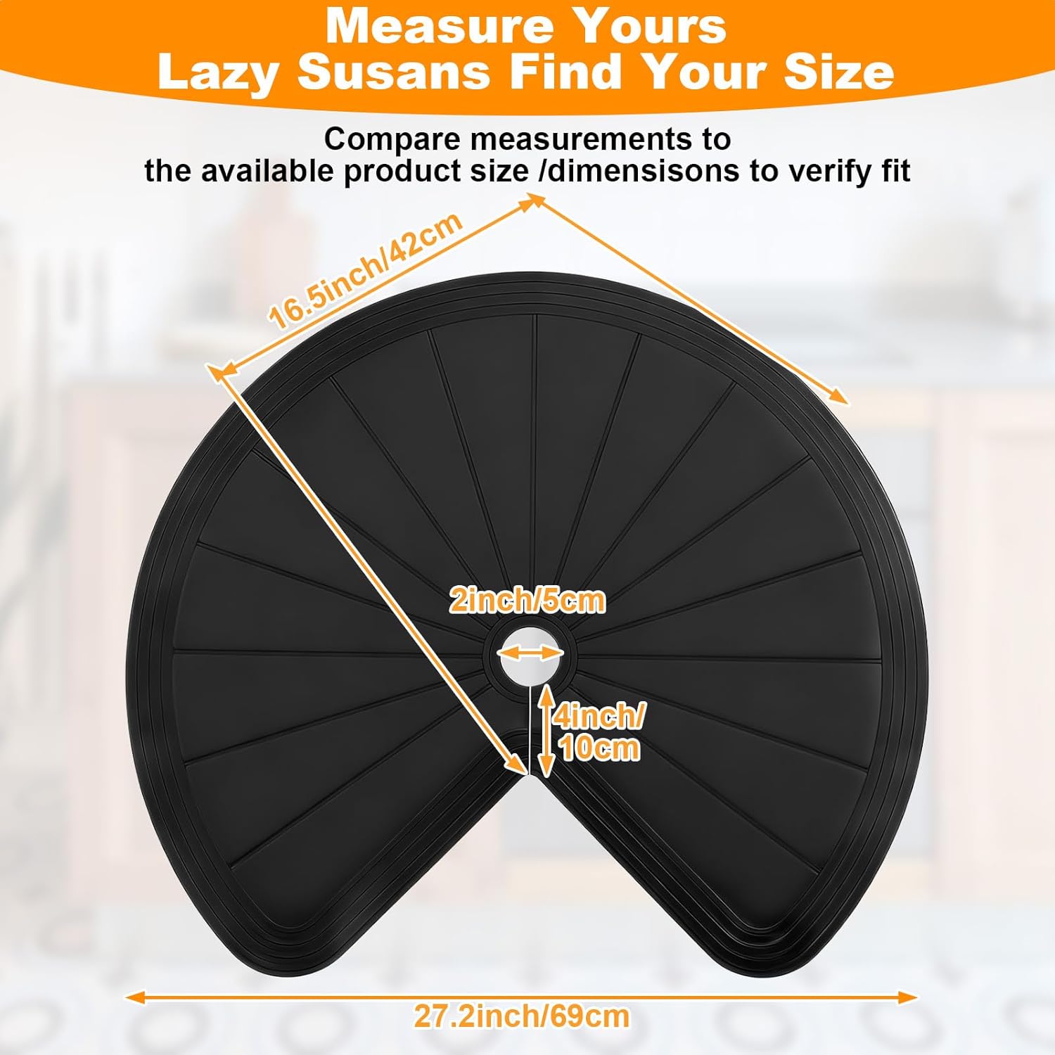 2pcs Lazy Susan Shelf Liner 27In Silicone Lazy Susan Liners for Kitchen Cabinets Corner Base Cabinets Upgraded Composite Materials Circle Mats for Shelf Drawer Refrigerator Cupboard