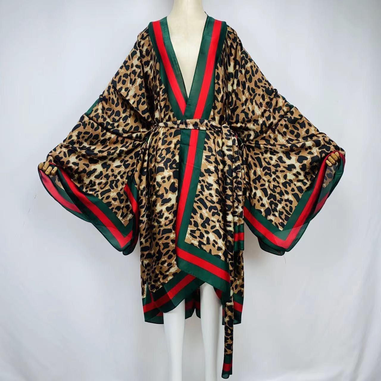 Plus Size Summer Cover up Cardigan Fashion Sexy African Holiday Party Long Sleeve Silk Feeling Robe Kimono Kaftan - Image 2