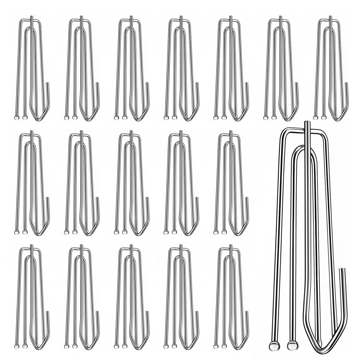 80 Pcs Pencil Pleat Curtain Hooks, Metal Curtain Hooks, Heavy Duty Pinch Pleat Deep Prong Hook, Pinch Pleat Hooks for Door, Windows & Shower Curtains Hanging