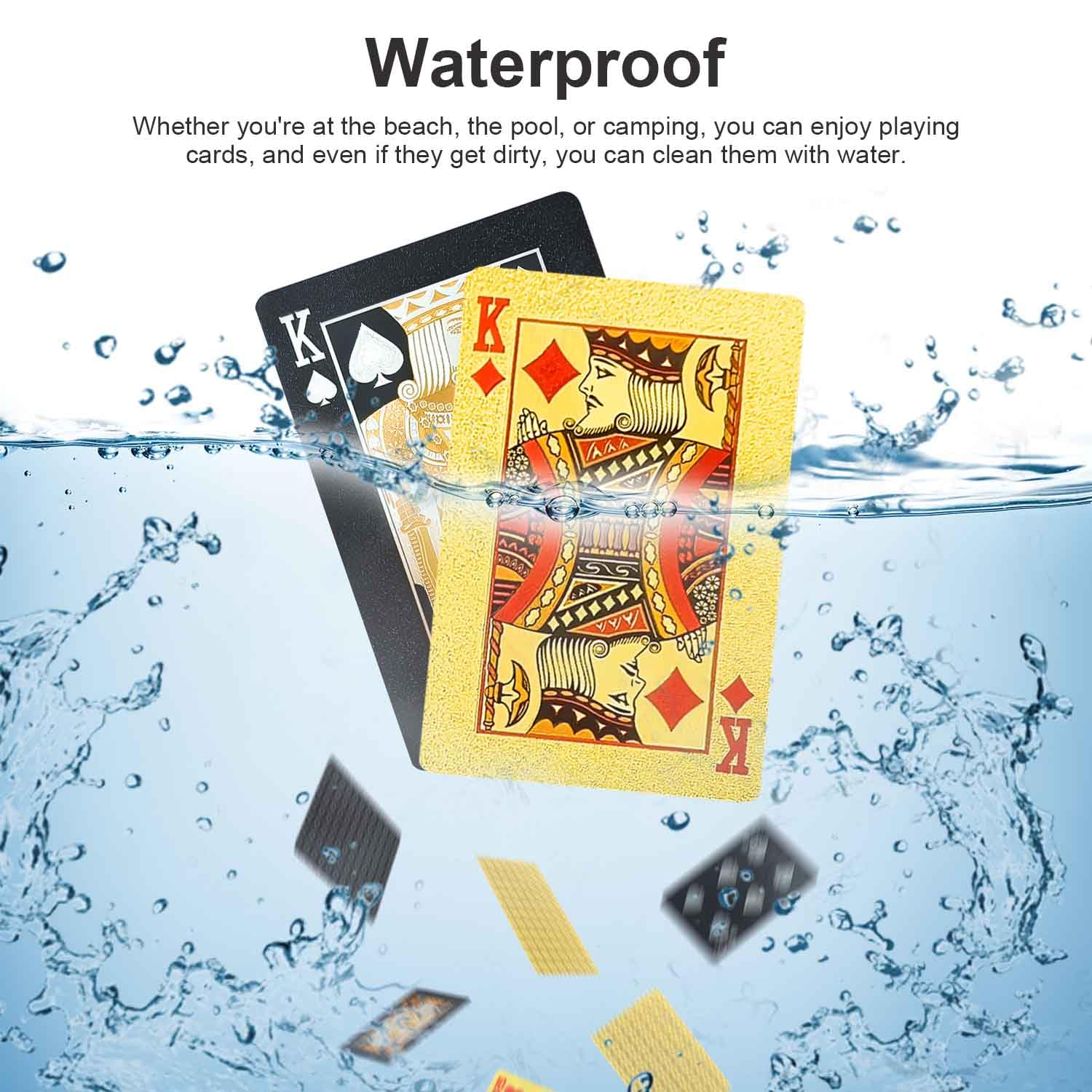 Wugauwor Waterproof Playing Cards 2 Pack, Plastic Poker Cards, Deck of Card - Image 2