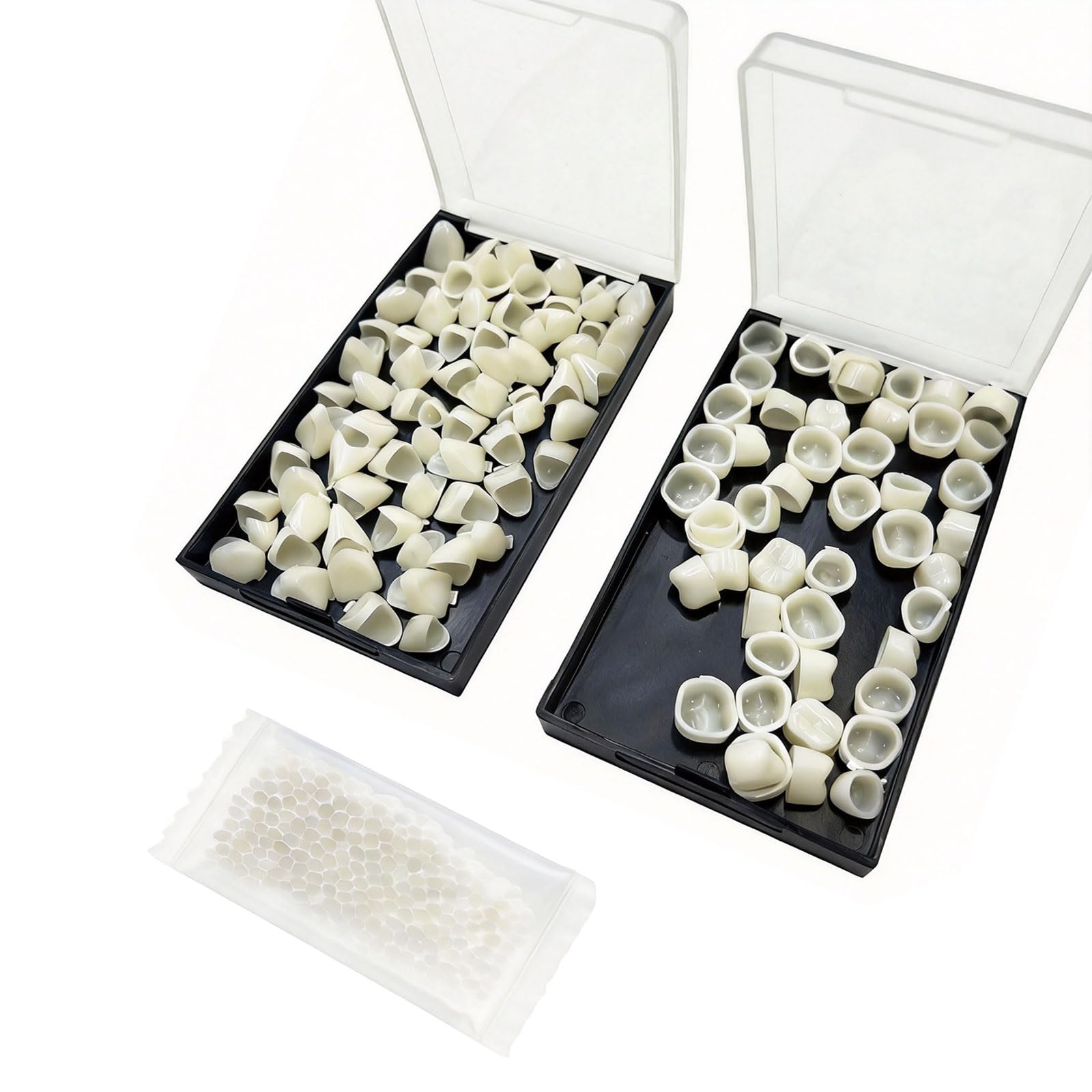 Photo 1 of 120 Pcs False Teeth Crown Repair Kit Dental Anterior and Posterior Veneers Fake Tooth Cap Crown with Thermal Beads for Fixing or DIY