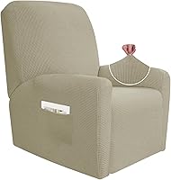 Vista 18 de JIVINER Fundas súper elásticas para sillas reclinables, de elastano, suave, con bolsillos, protector de muebles reclinables (reclinable, negro)