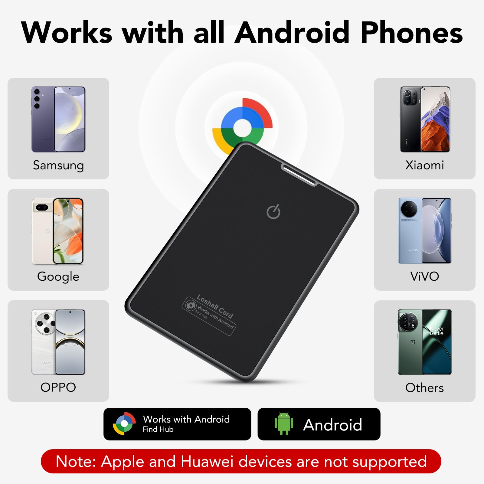 2026 (solo Android) Smart Bluetooth Wallet Tracker Card 2 Pezzo Thin 2.5 mm | 3 Anni Batteria, IP68 Impermeabile,Bluetooth Localizzatore Tracker con Google's Find Hub per Borse/Valigia/Passaporti