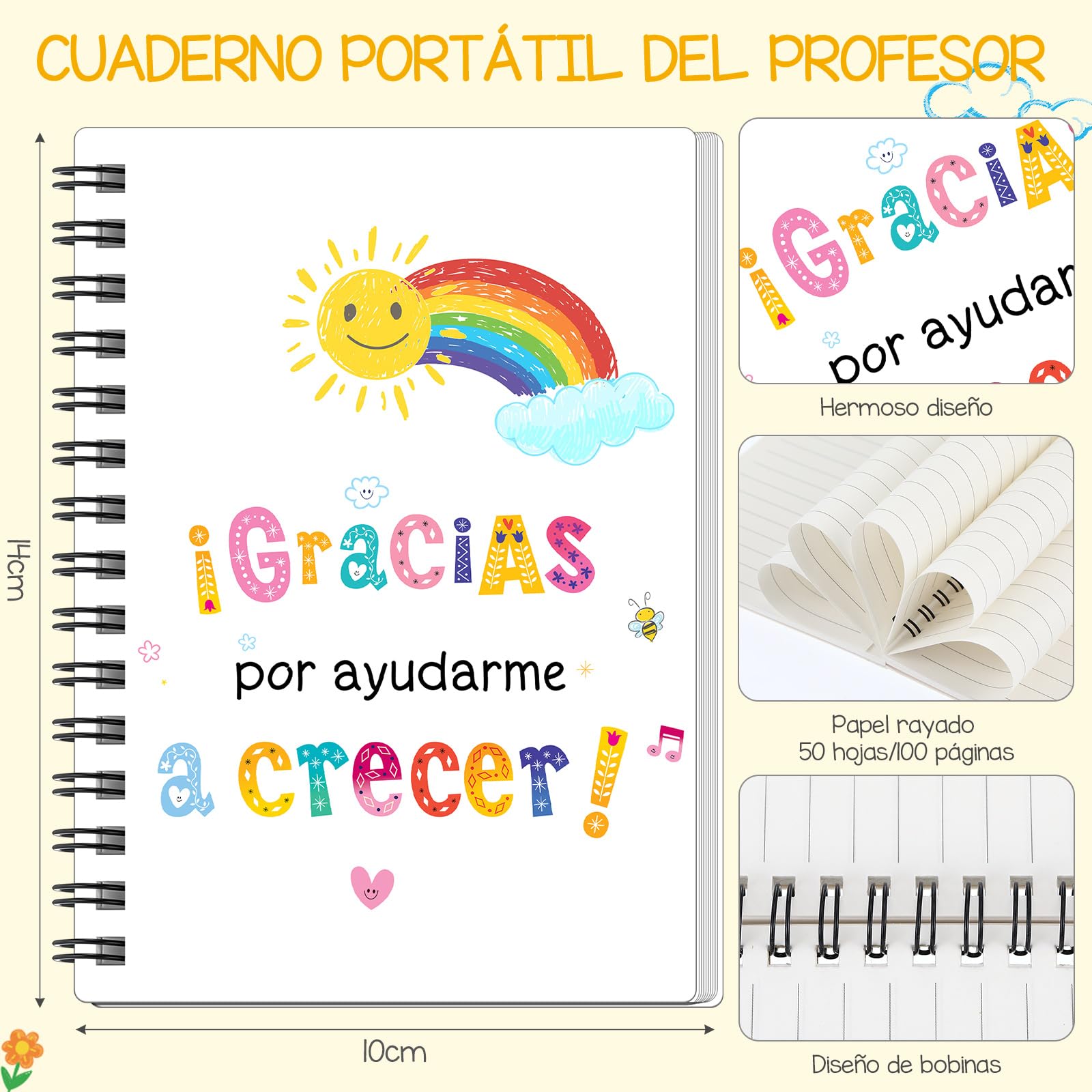 Regalos Para Profesores Originales Regalos Para Profes Set Regalo Para Profesoras - Neceser + Llavero + Tarjeta (Gracias Por Ayudarme A Crecer) Regalo Profesora Infantil Regalos Para Maestros