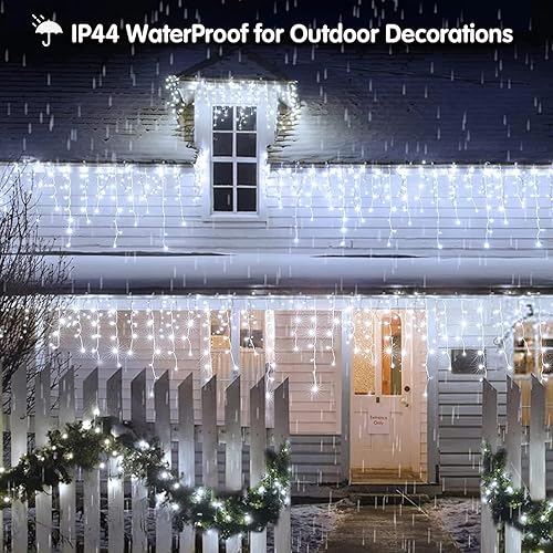 Miniatura 6 de Luces solares de Navidad para exteriores, impermeables, para decoración de Navidad, 320 LED, 29.5 pies, 60 gotas, luces de hadas recargables con