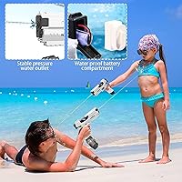 Vista 7 de Pistolas de agua eléctricas, pistolas de chorro automáticas de alta capacidad de hasta 32 pies de alcance, pistola automática de remojo de agua