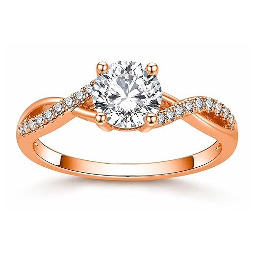 Twist CZ Engagement Ring