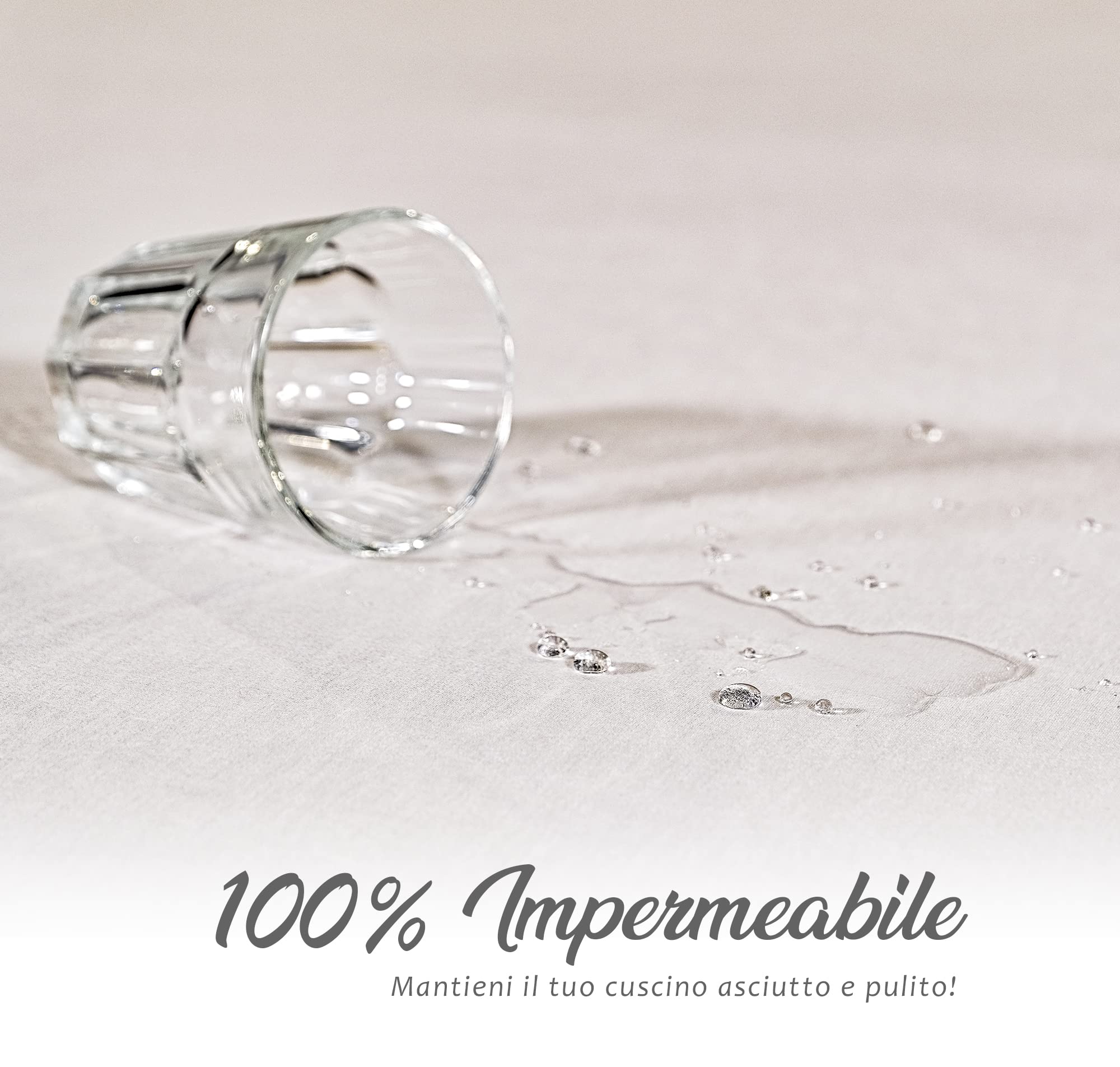 Federe Impermeabili Bedecor 40x70cm - Set 2 Copricuscini Ipoallergenici Con Cerniera - Foto 4