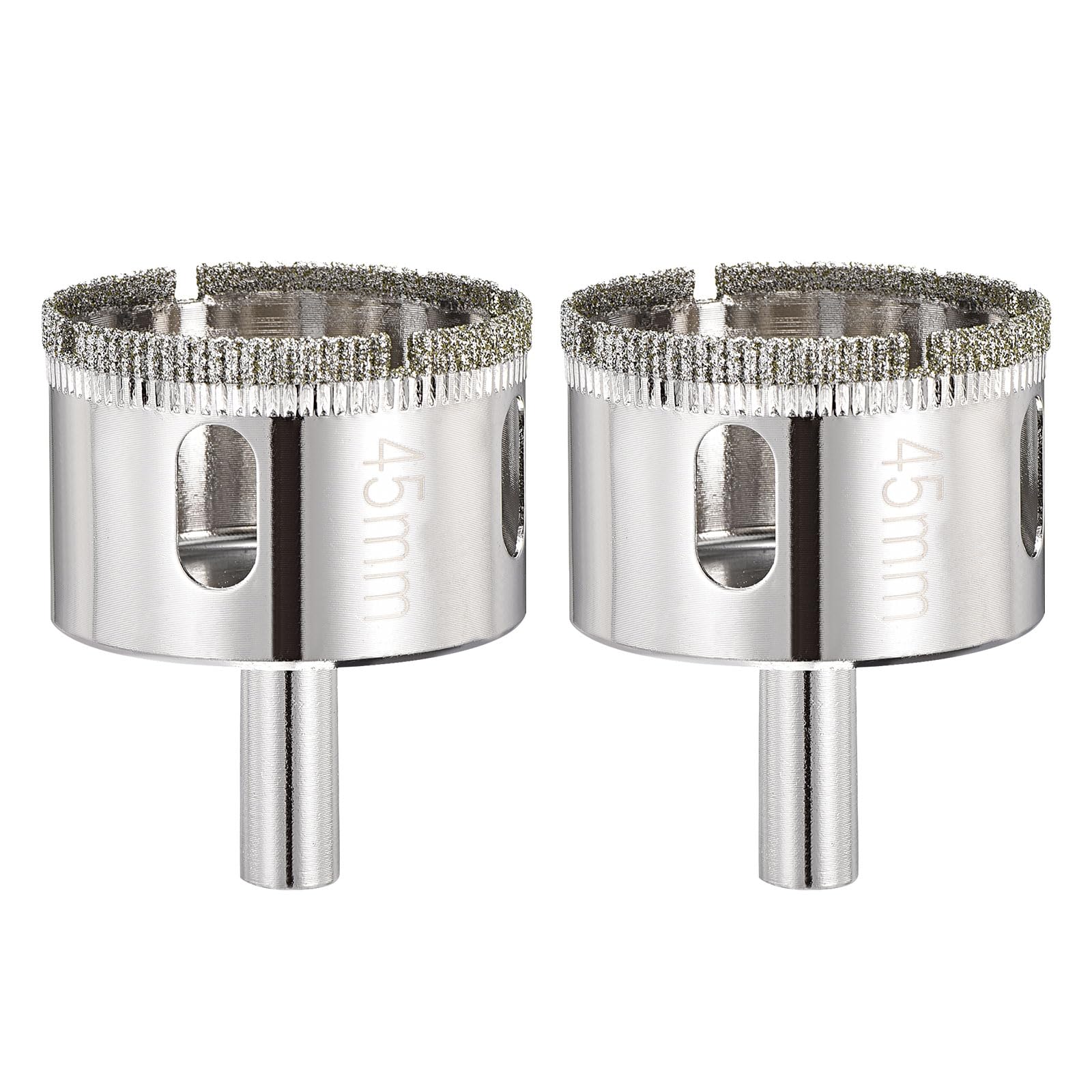 PATIKIL 2pcs 1-3/4" (45mm) Diamond Hole Saw, Glass Diamond Hole Cutters Hollow Core Drill Bits for Fiberglass, Tile, Porcelain, Ceramic