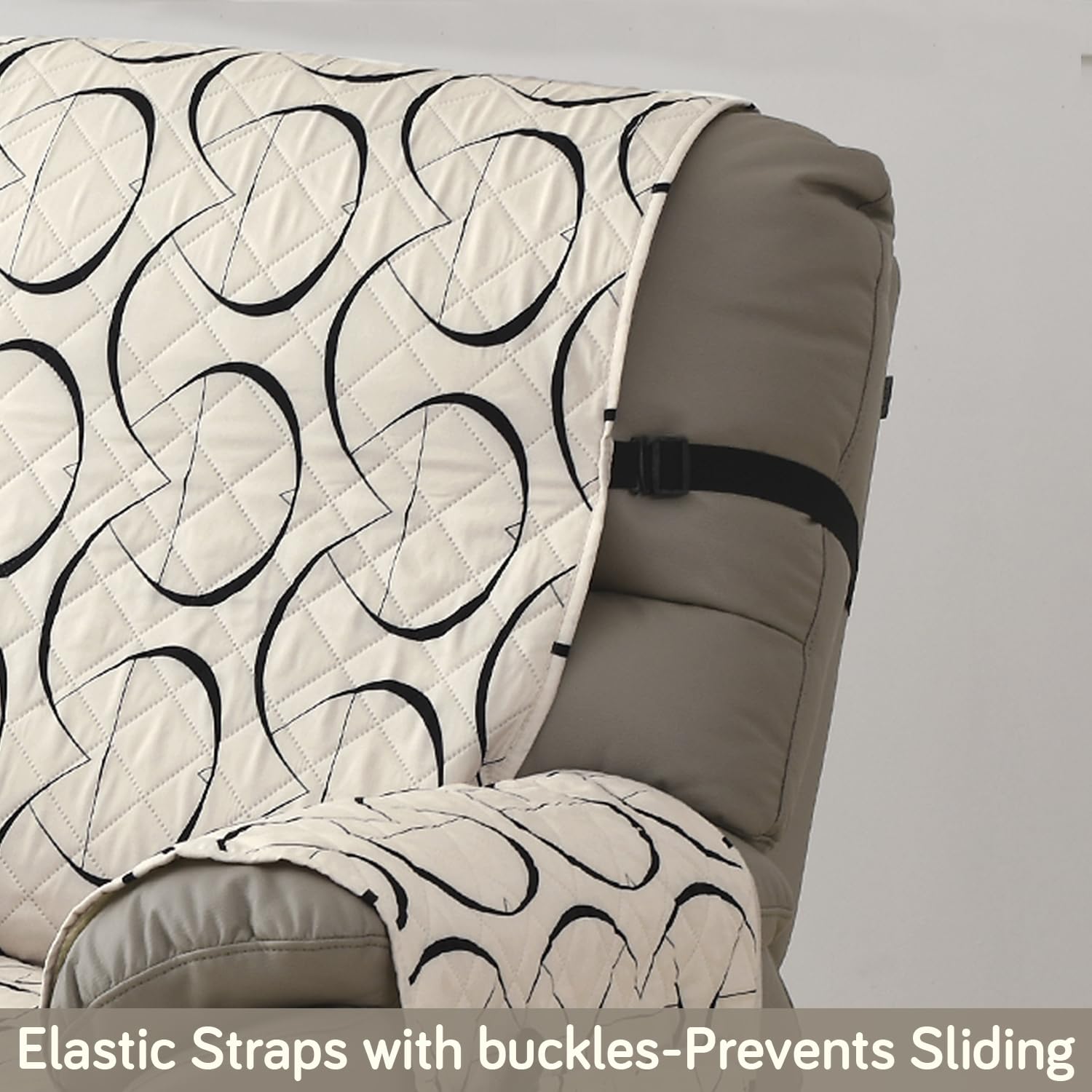 HOKIPO Recliner Mat - Waterproof Beige Abstract -4