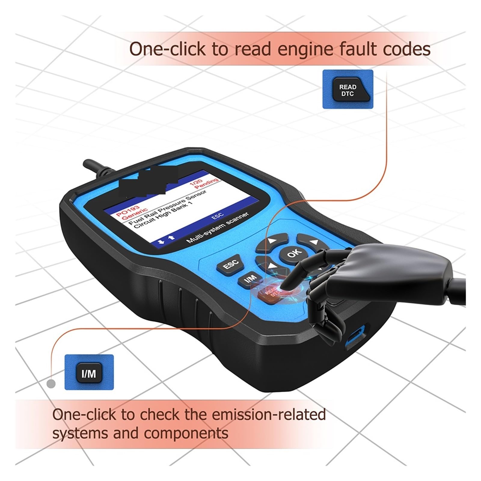 BM500 Pełny system OBD2 Scanner dla E93 E65 Airbag EPB TPMS Reset OBD 2 Diagnostyka Wielojęzyczne narzędzie diagnostyczne samochodu,Przyjazny dla użytkownika