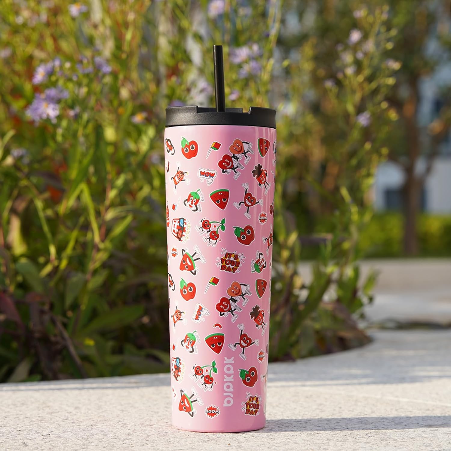 BJPKPK 30oz Insulated Tumbler With lid And Straw Stainless Steel Tumblers Travel Coffee Mug Reusable Thermal Cup,Playground - Image 6