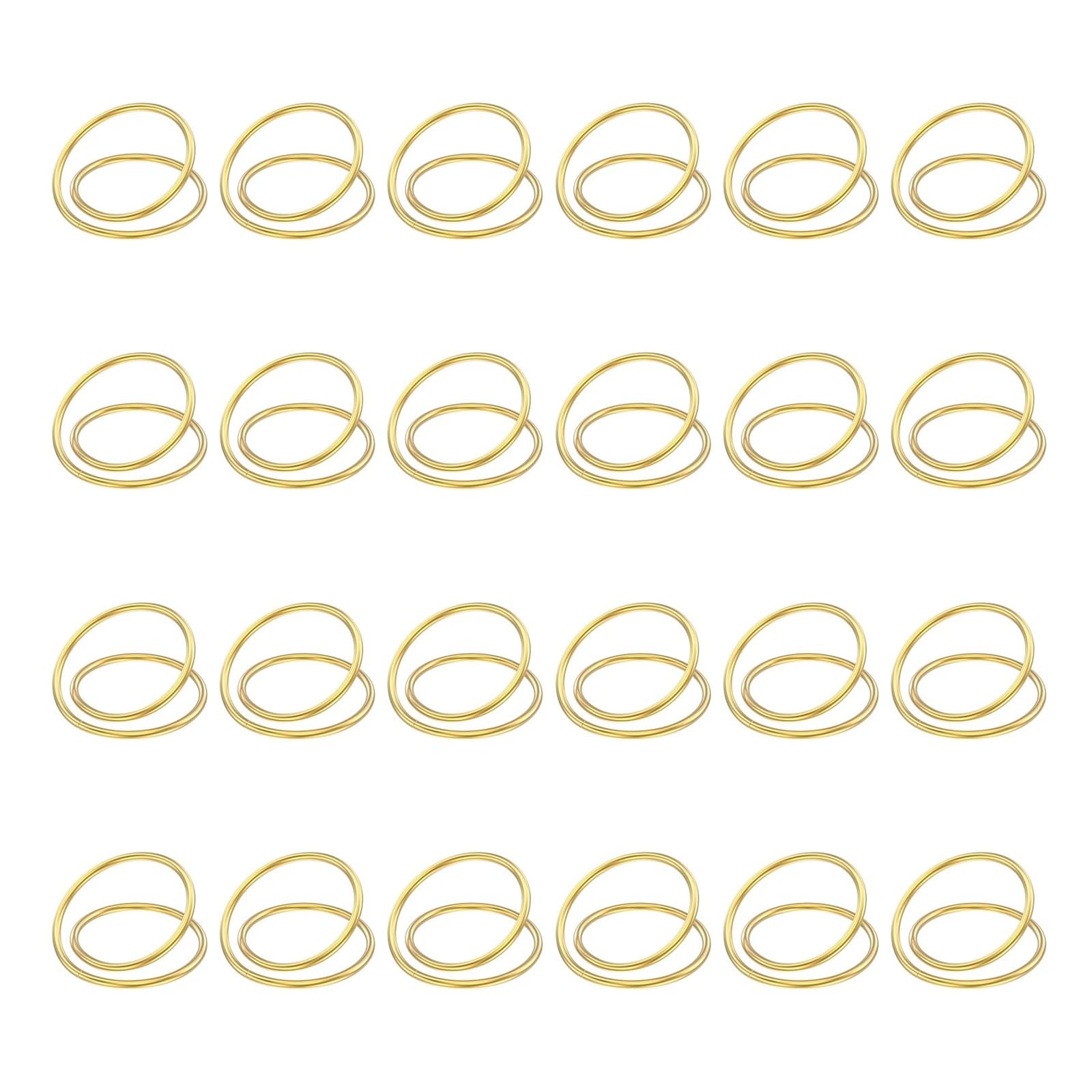 24Pcs Gold Napkin Rings Metal for Wedding Christmas Party Dinner Table Decor