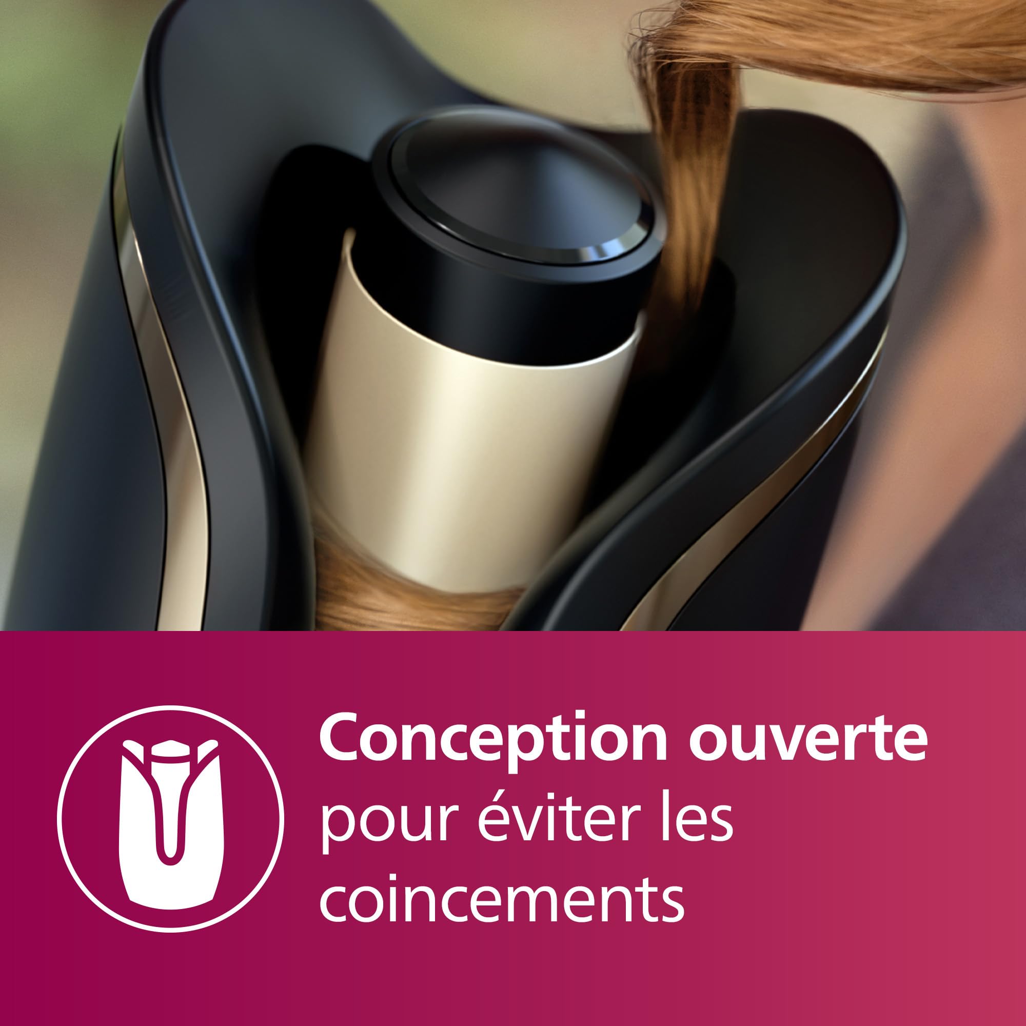 Philips série 8000 - boucleur automatique, 27 options de style différentes, noir, modèle BHB876/00