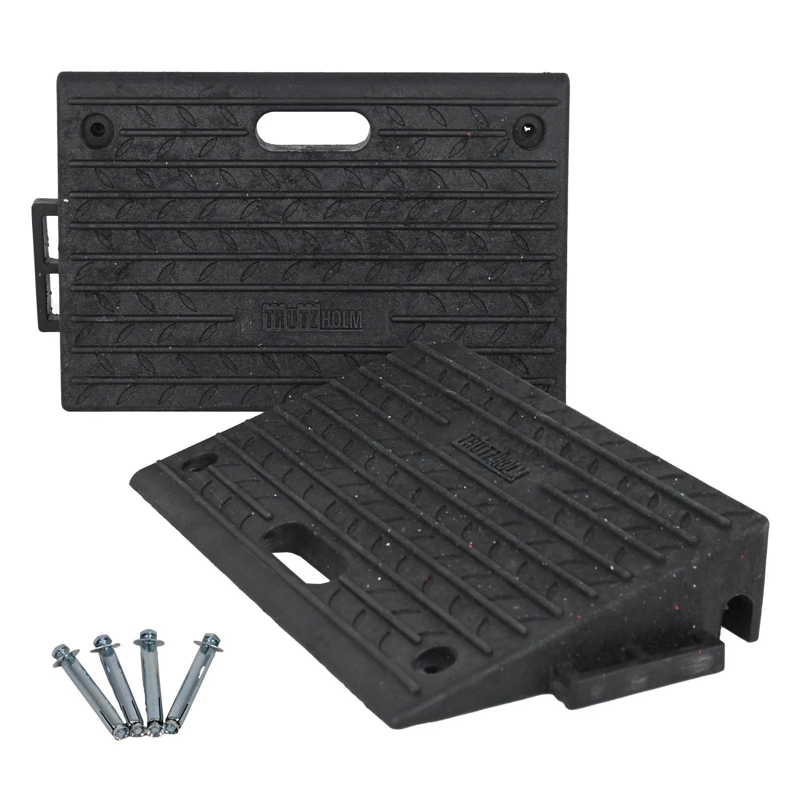 Bordsteinrampe für 10 cm Ausgleich aus Robustem Gummi - Rampe für Rollstuhl, Türschwelle, Auto, Motorrad und Bordsteinkanten - 2 Stück