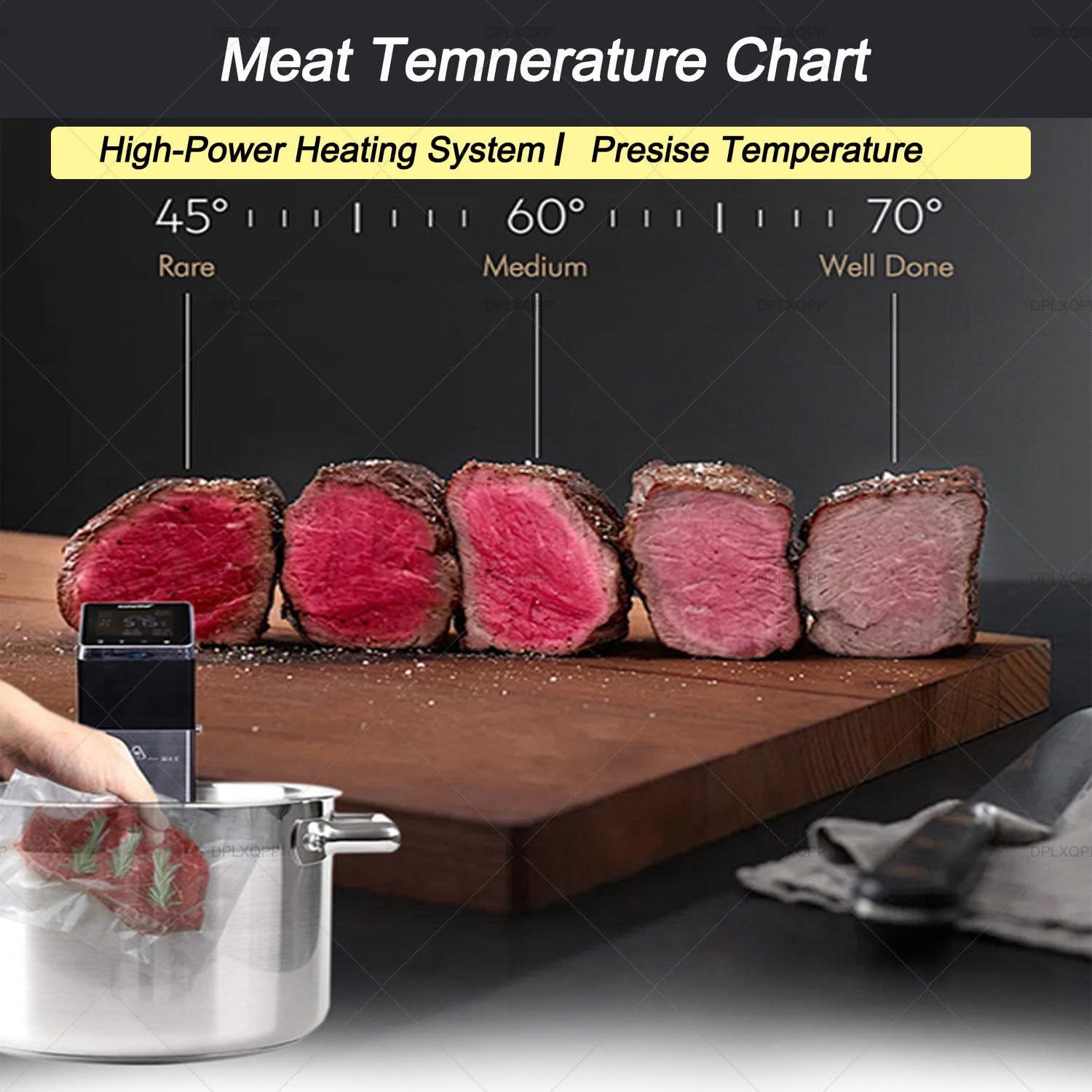 Máquina Sous Vide 1600w De Alta Potencia para Cocinas Comerciales,Calentamiento Rápido En Baño María 70l,Control Preciso ±0.1°c,Ideal para Restaurantes con Alto Volumen