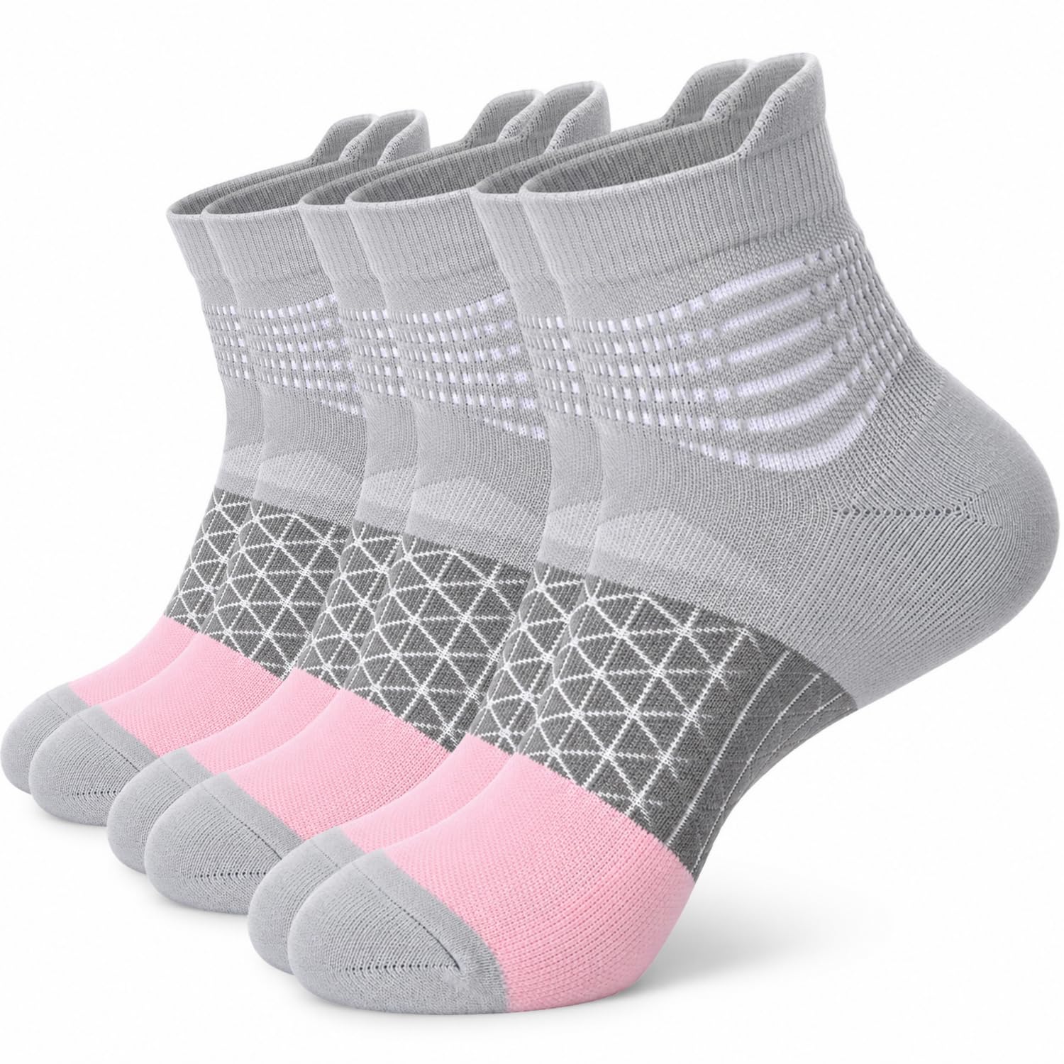 IRAMY Compression Ankle Support Socks Women Wicking Cushioned Athletic Plantar Fasciitis Relief 3/4/6 Pairs