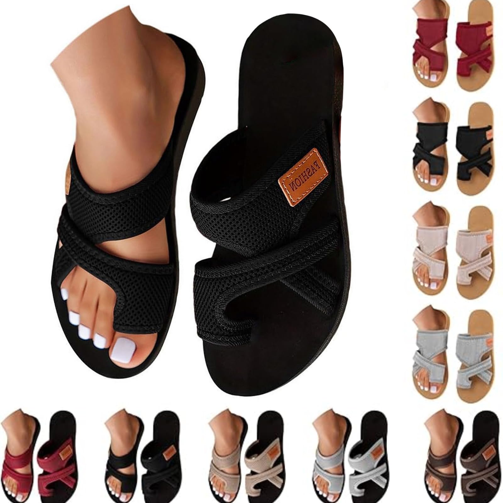 Summer Dresses for Women 2025 Orthopedic Sandals for Women Flip Flops Vacation Essentials Cute Slippers Beach Flat Shoes Dressy Casual