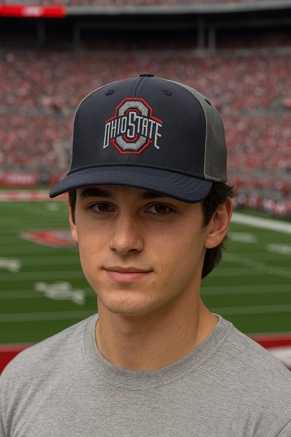 Ohio State Classic Edition Two-Tone Hat Adjustable University Team Logo Embroidered Cap (Black/Gray)