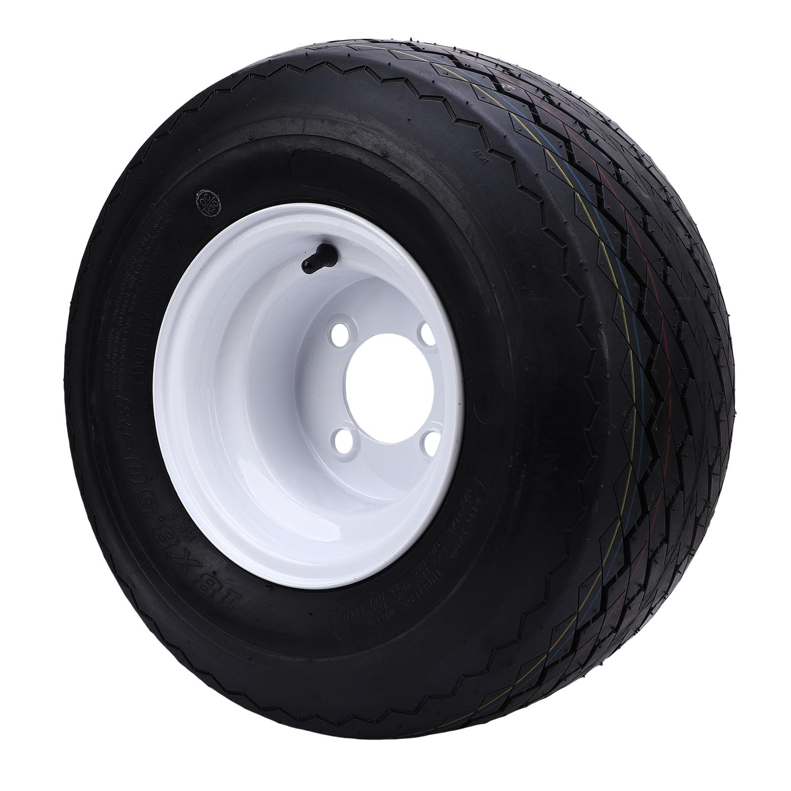 Asixxsix 18x8.50-8 Neumáticos de Cortacésped con Borde, 4 Pernos 4 Capas de Neumáticos sin Tubería y Conjunto de Ruedas, Neumático de Césped de Goma Delantero/Trasero para Montar