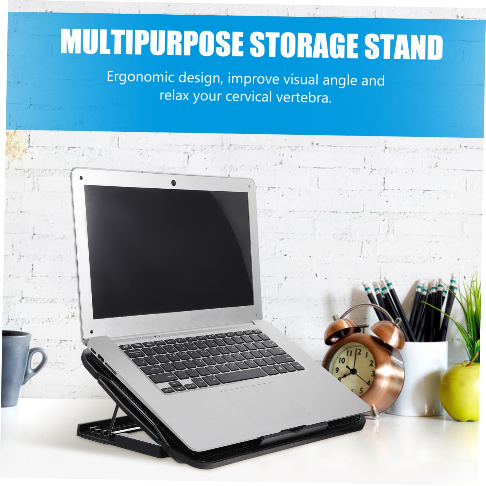LABRIMP 1 Pieza Soporte para Laptop con Disipador de Base Antideslizante y Diseño de Doble USB para Oficina y Estudiantes