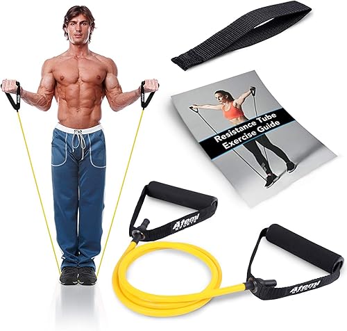 Atemi Sports Banda de resistencia con asas y anclaje de puerta, tubos de resistencia para gimnasio con asas, anclaje de puerta para bandas de