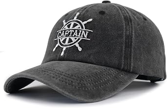 2 Pcs Captain and First Mate Hat for Men Women, Adjustable Embroidered Cotton Matching Boating Baseball Cap