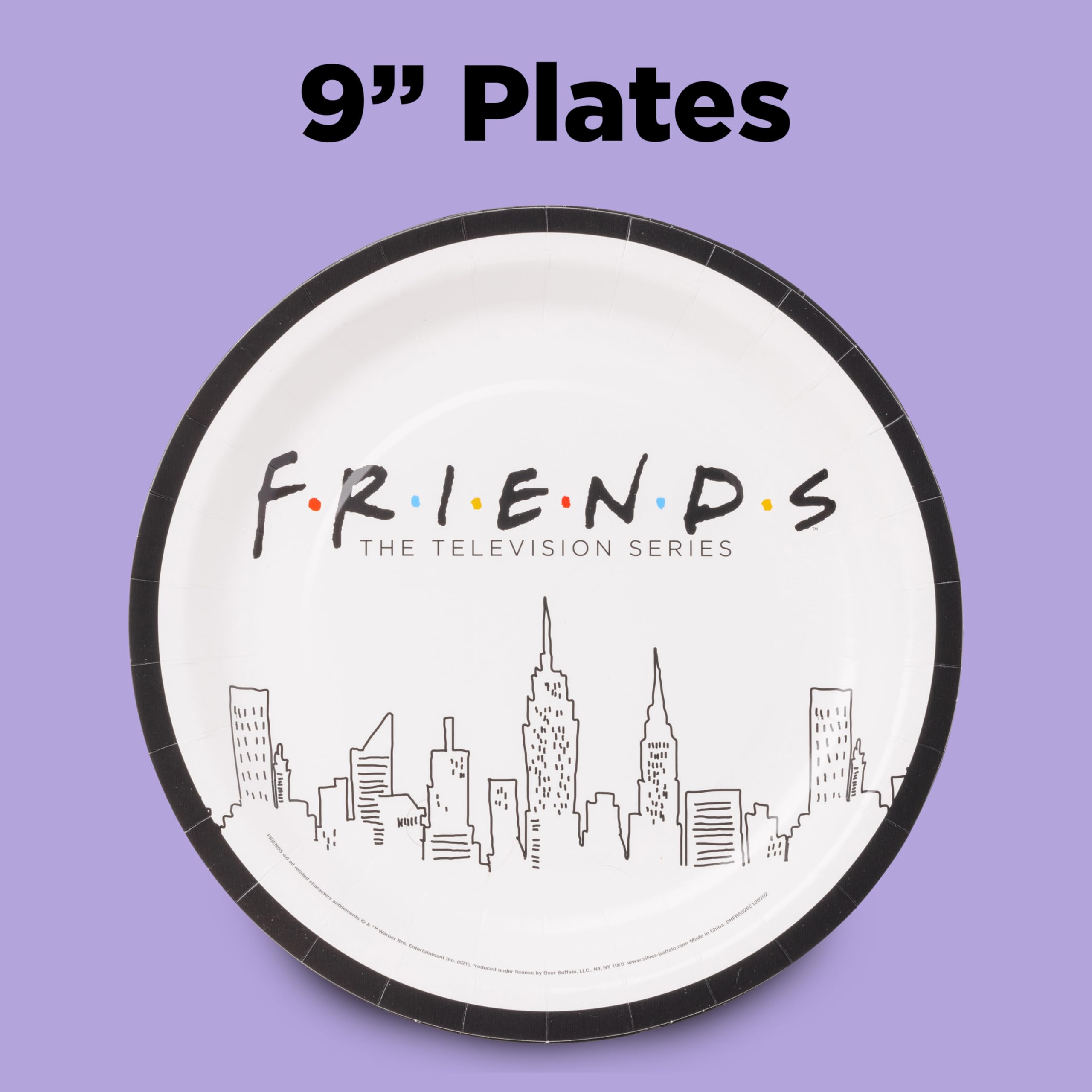 Silver Buffalo The Friends 60 cnt Party-Set aus Papier, 60-teilig, mehrfarbig