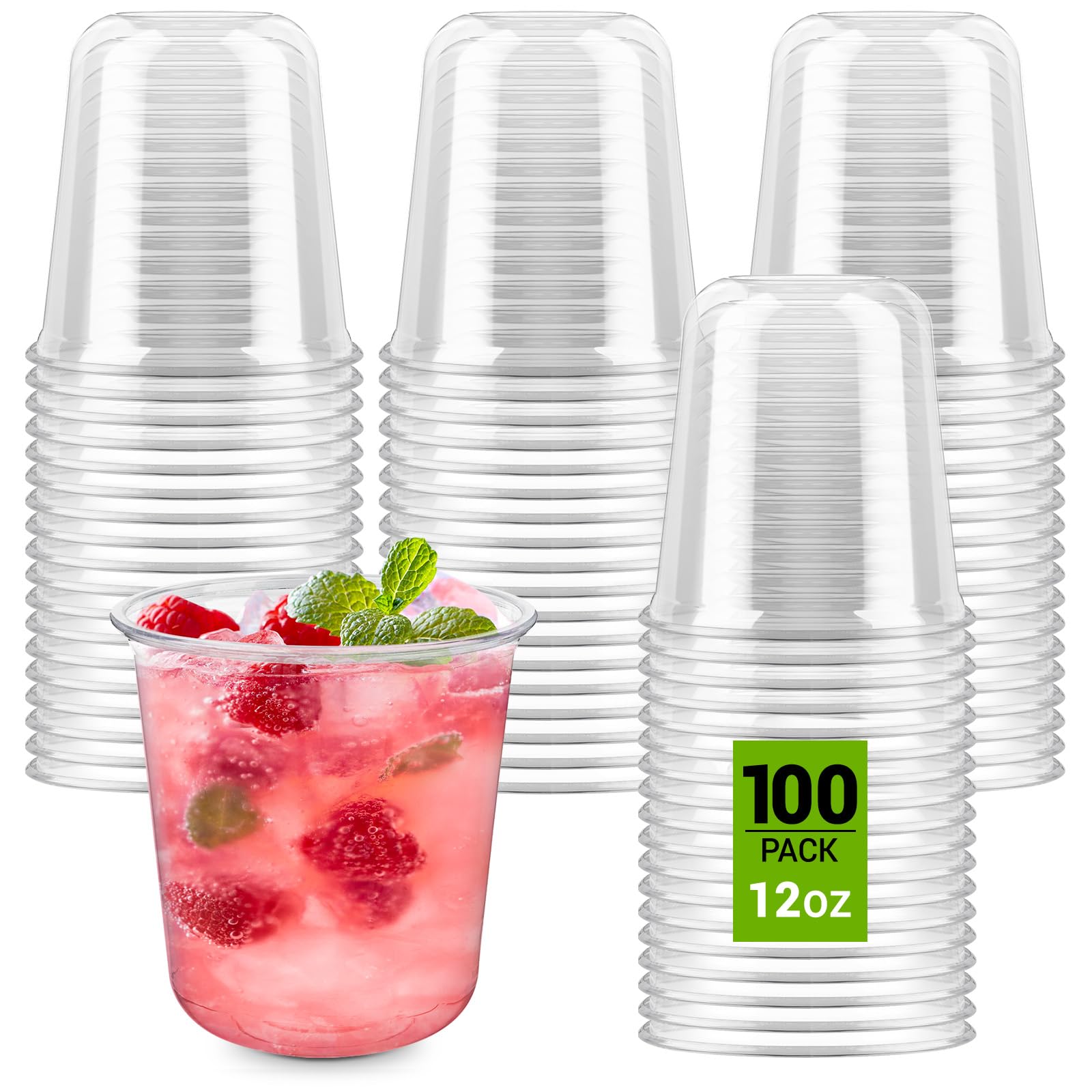 50 Pcs Round Bottom Plastic Cups, 12 oz Disposable Stemless Wine Glasses — Amazon image 8