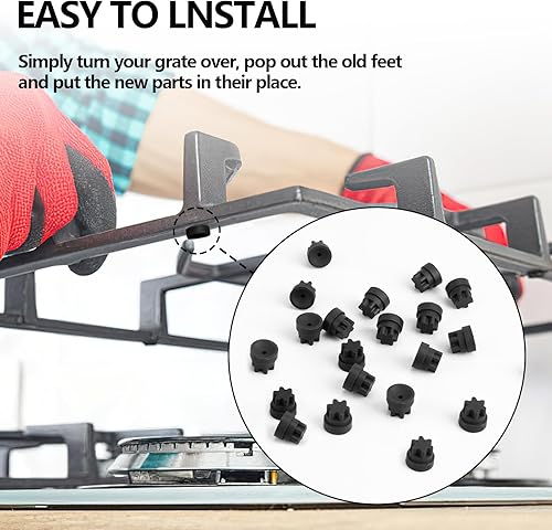 Miniatura 6 de Pieza de patas de rejilla de goma, repuesto para estufa Thermador Bosch, compatible con número de pieza 00618112, 00637940, 1999626, 617174, 618112,