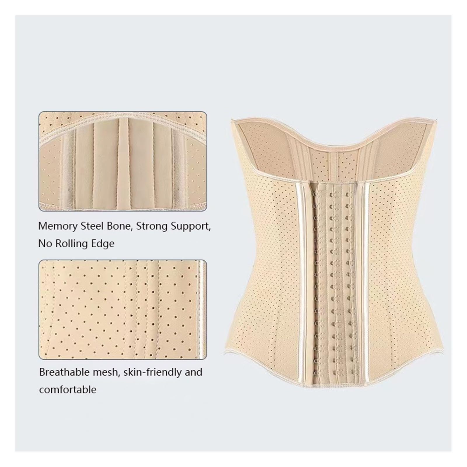 HLTYGWX Steel Bones Lateksowy gorset talii Body Gorset Shapewear Damski pas wyszczuplający w talii Wyszczuplający brzuch