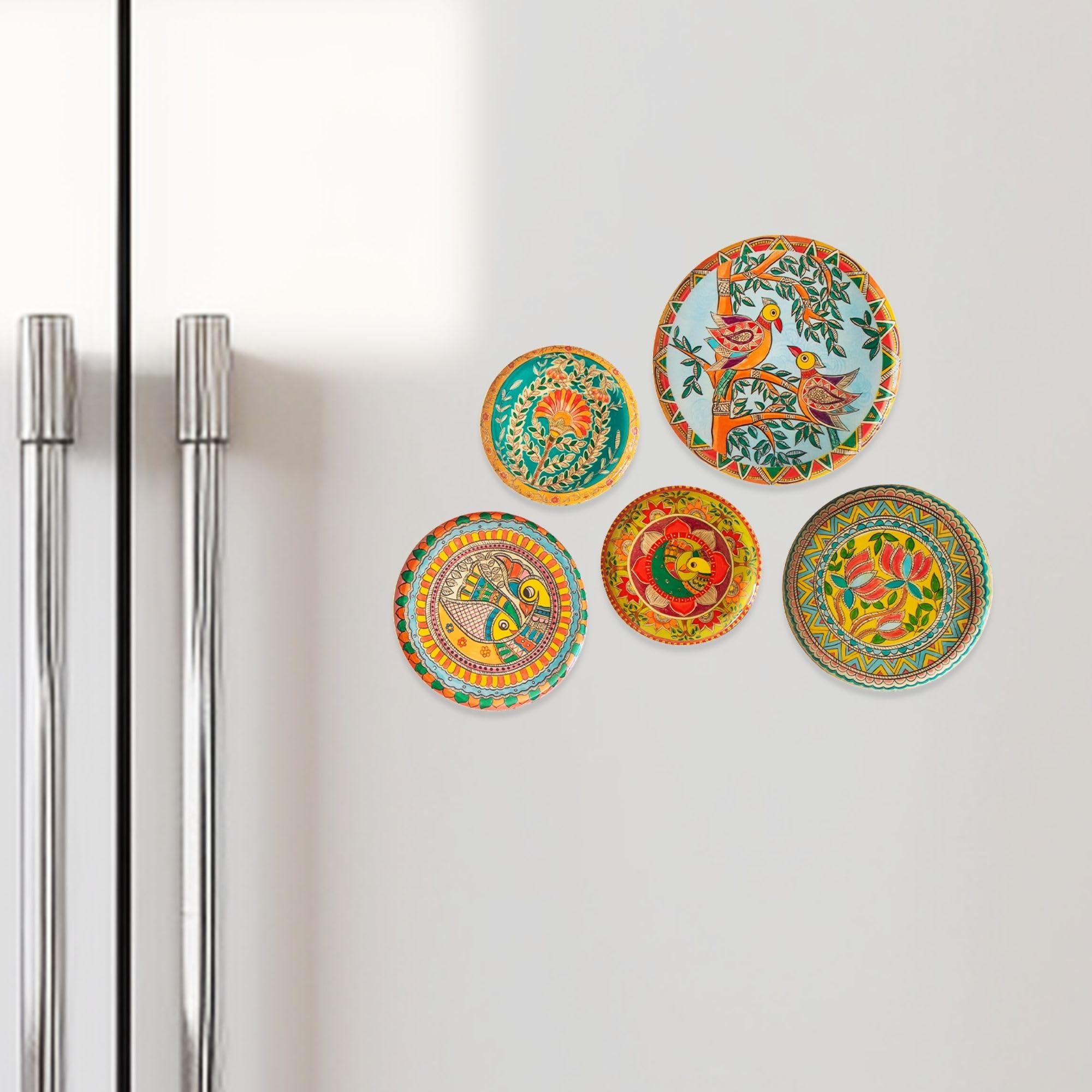 Sponsored Ad - RITUALISTIC Madhubani Art Fridge Magnets | Metal & Non-breakable | Gift Items for Women and Men | Home Decor Gift Items | Fridge Magnets Refrigerator Stylish | Fridge Magnet Set of 5