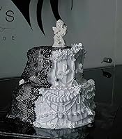 Vista 2 de 12 pulgadas de azúcar comestible floral imperio francés pastel de encaje silicona estera en relieve textura fondant impresión estera de encaje