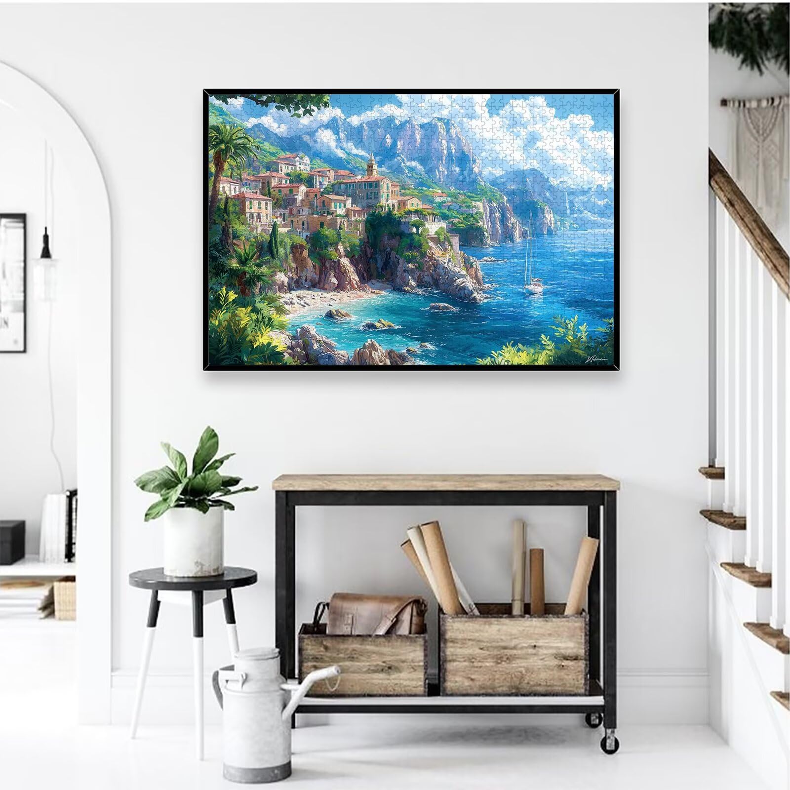 Puzzle plażowe, 1000 elementów, 1000 elementów, drewniane puzzle dla dorosłych, z wykwintnym pudełkiem do pakowania, klasyczne puzzle dla całej rodziny, duże puzzle na prezenty, -2411
