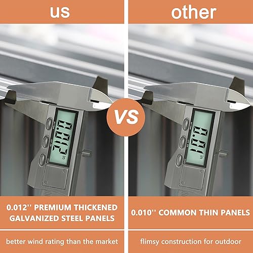 Miniatura 6 de MUPATER Cobertizo de almacenamiento al aire libre de 8 x 10 pies, cobertizo de herramientas de jardín de metal galvanizado, casa de almacenamiento