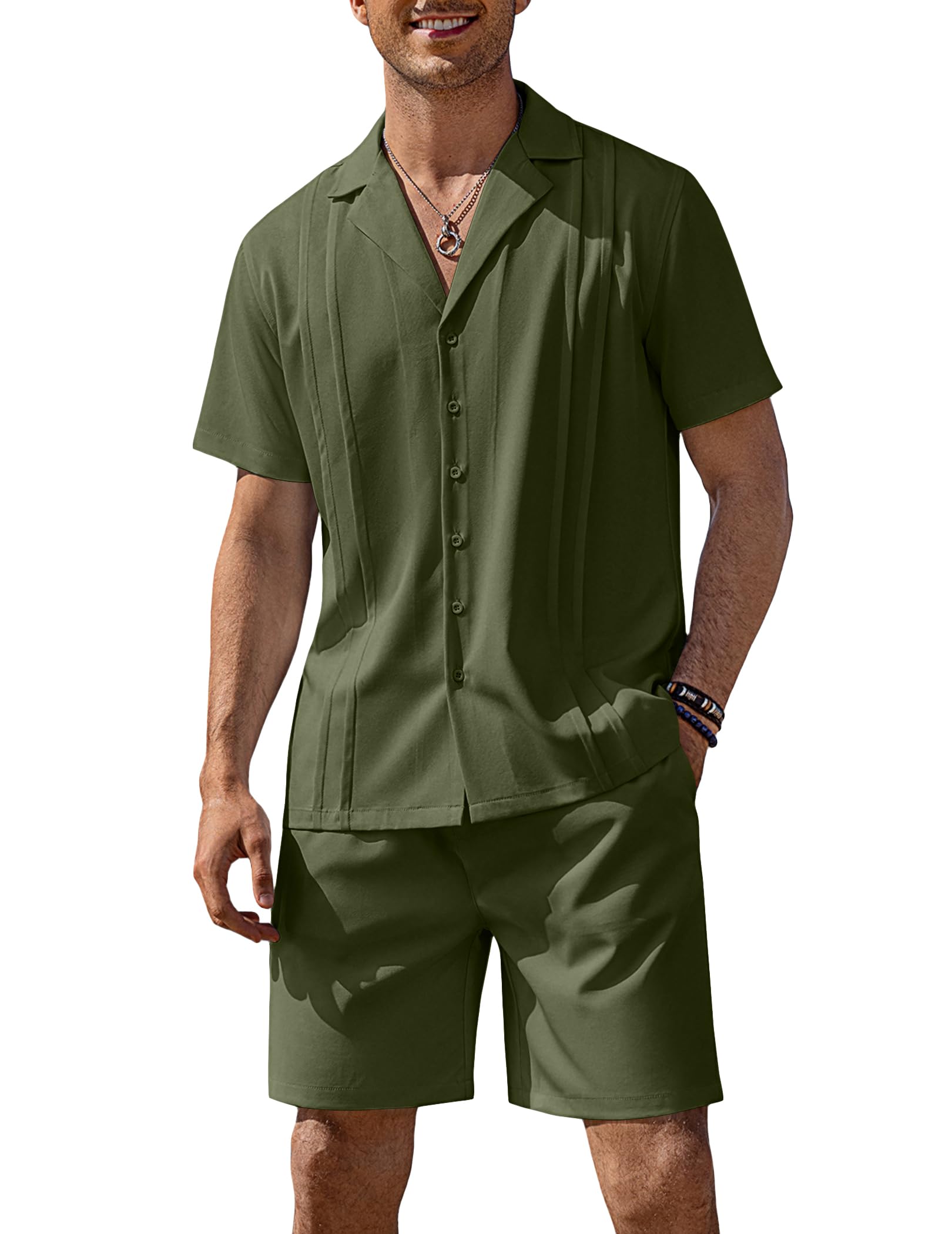 COOFANDY Mens 2 Piece Short Set