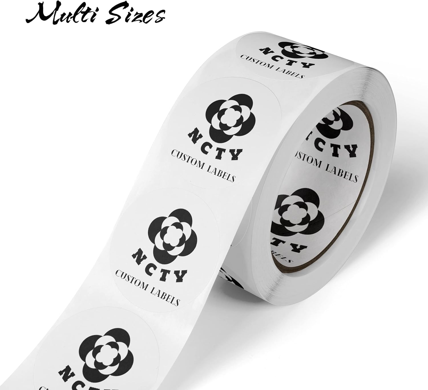 150 Custom Circle Roll BOPP Labels,Custom Sticker, Custom Text, Image, Logo Sticker for Business, Party, Wedding and Baby Shower Gloss/Matte Finish (2 inch Circle), ?Gloss/Matte Finish