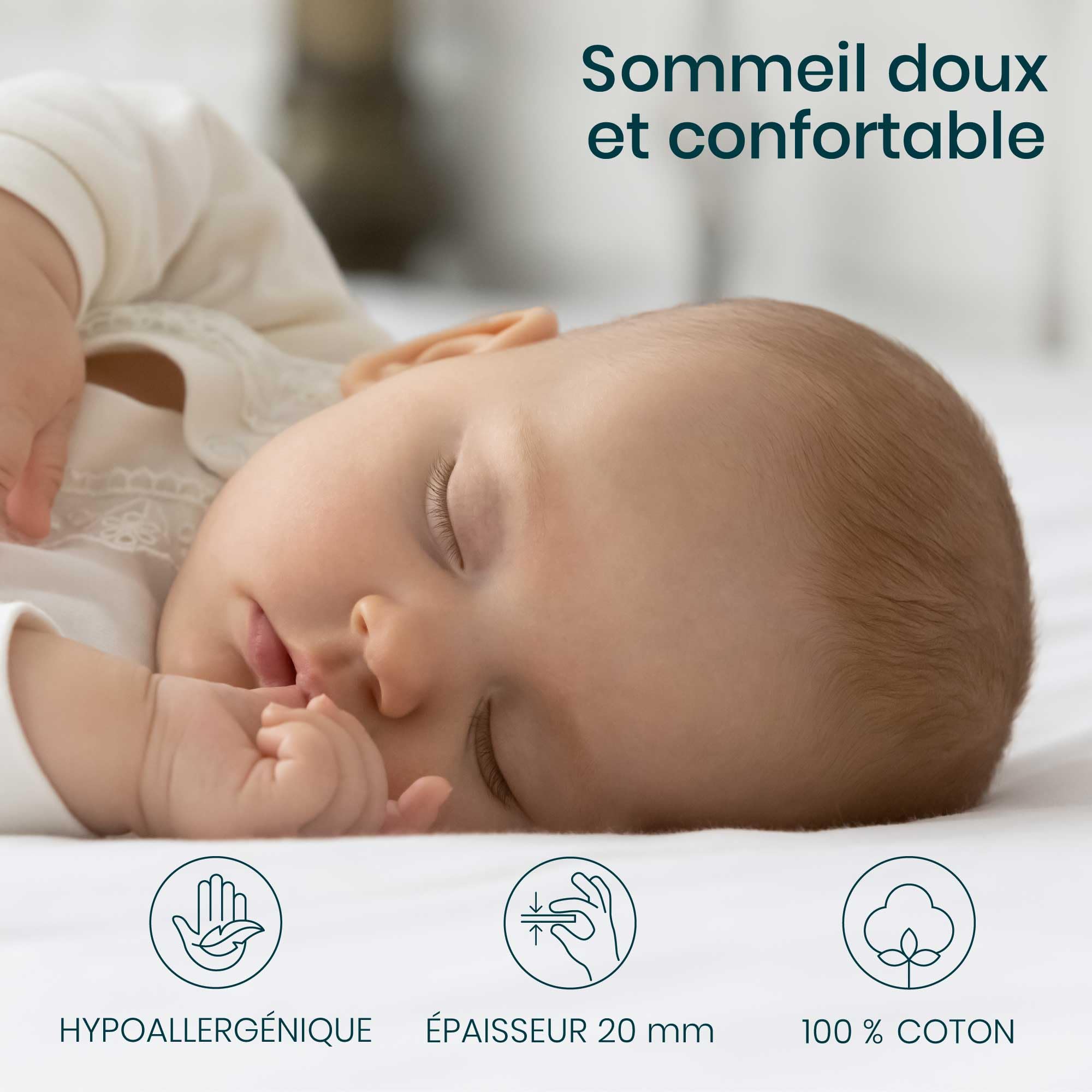 Tutti Bambini Alèse Matelas Berceau 100% Imperméable - Alèse Cododo en Coton Doux & Respirant - Protection Lavable en Machine (81 x 51 cm)
