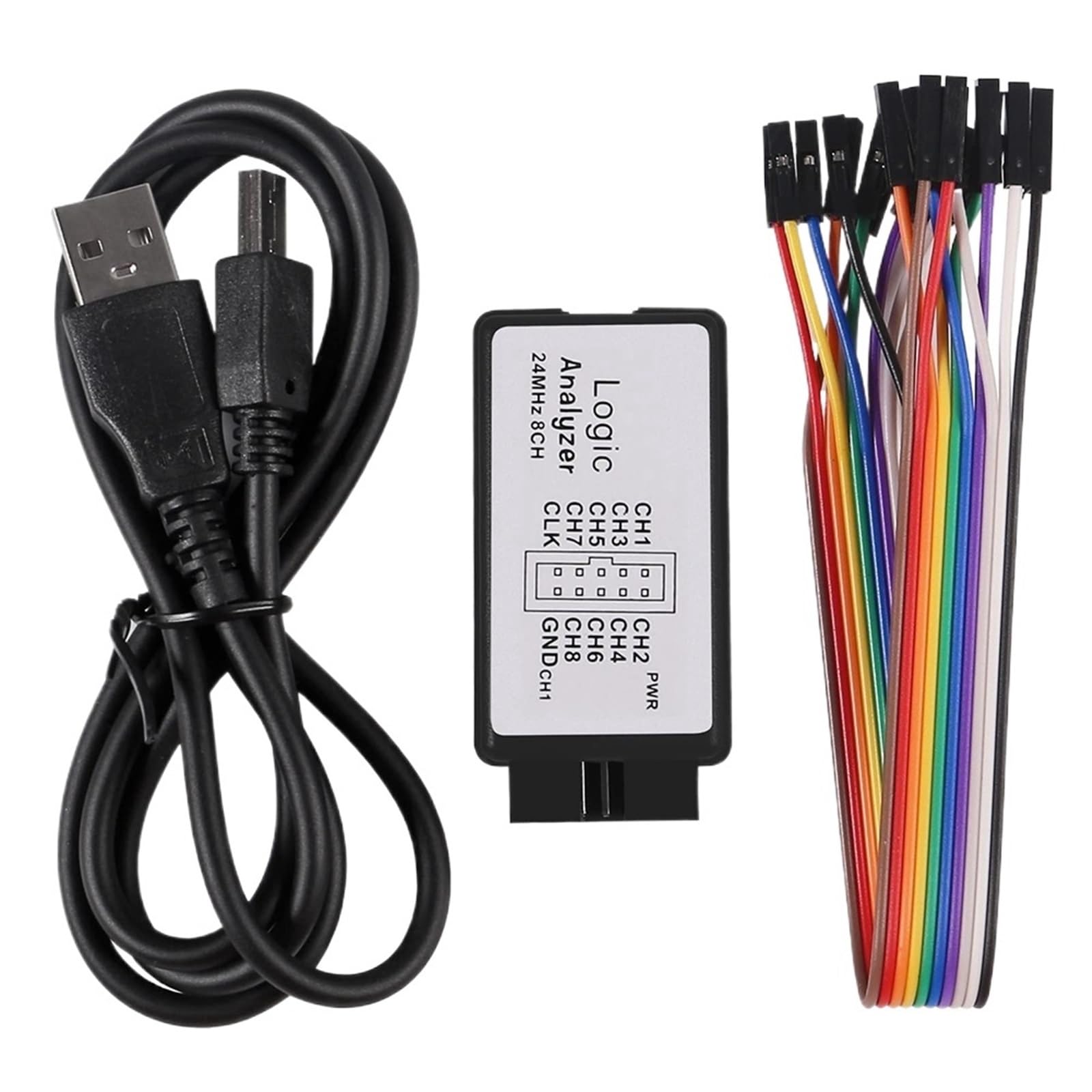 Analizador lógico USB de 24 MHz, 8 canales, 24 M/segundos, depurador for ARM FPGA, 24 M/segundos, 8 canales